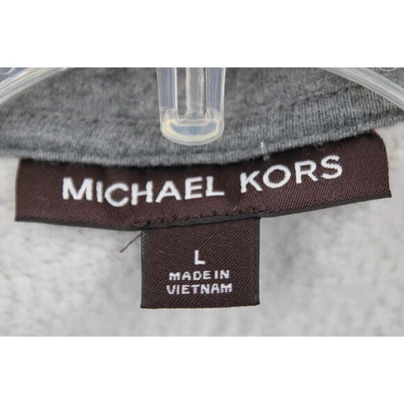 Michael Kors Men's Size Large Gray Long Sleeve Mock Neck Quarter Zip Sweatshirt - Picture 6 of 7